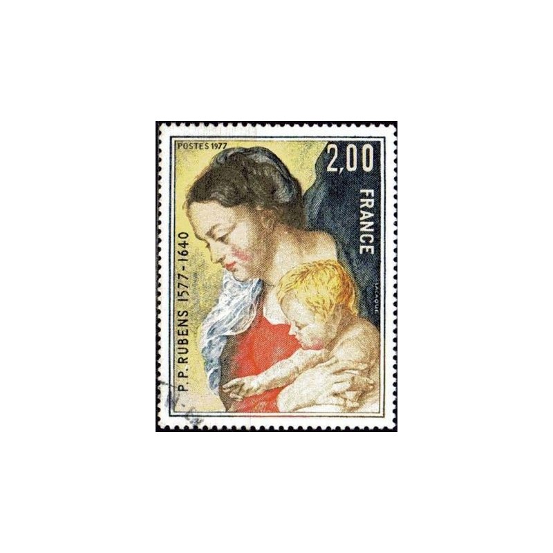 Timbre France Yvert No 1958 Rubens, La vierge et l'enfant