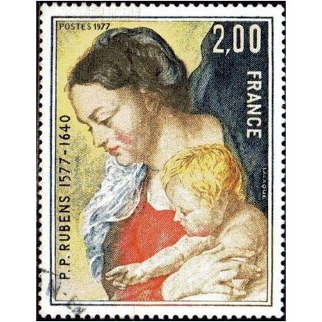 Timbre France Yvert No 1958 Rubens, La vierge et l'enfant