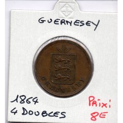 Guernesey 4 Doubles  1864 TTB, KM 5 pièce de monnaie
