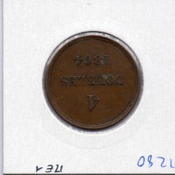 Guernesey 4 Doubles  1864 TTB, KM 5 pièce de monnaie