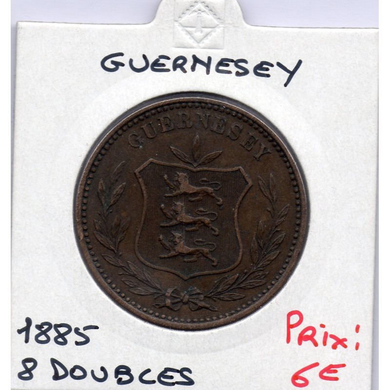 Guernesey 8 Doubles 1885 TTB, KM 7 pièce de monnaie