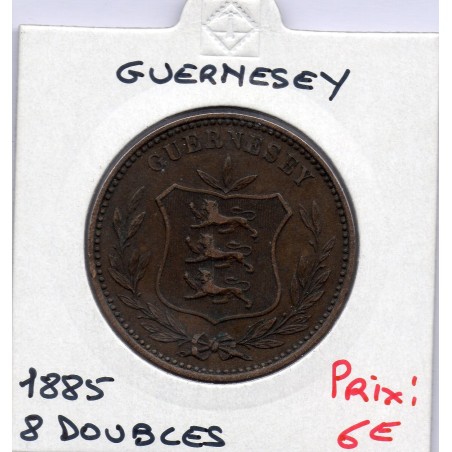 Guernesey 8 Doubles 1885 TTB, KM 7 pièce de monnaie