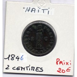 Haiti 2 centimes 1846 TTB, KM 26 pièce de monnaie