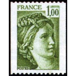 Timbre France Yvert No 1981A Roulette type Sabine