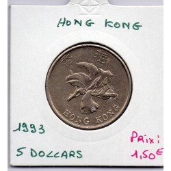 Hong Kong 5 dollar 1993 Sup, KM 65 pièce de monnaie