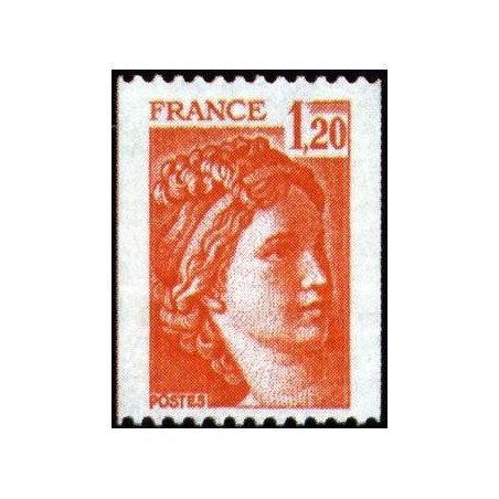 Timbre France Yvert No 1981B Roulette type Sabine
