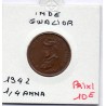 Inde Gwalior 1/4 anna 1942 TTB, KM 178 pièce de monnaie