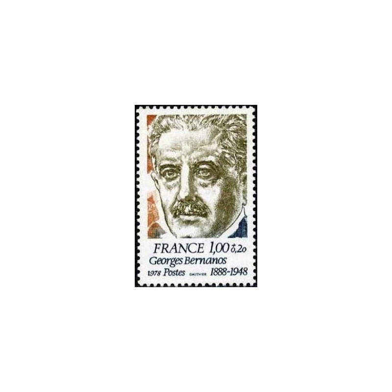Timbre France Yvert No 1987 Georges Bernanos