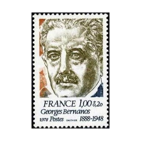 Timbre France Yvert No 1987 Georges Bernanos