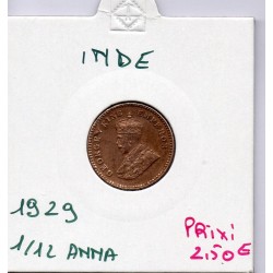 Inde Britannique 1/12 anna 1929 TTB, KM 509 pièce de monnaie