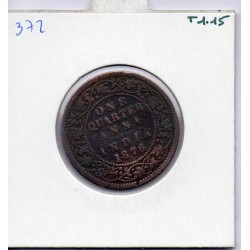 Inde Britannique 1/4 anna 1876 B, KM 467 pièce de monnaie