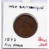 Inde Britannique 1/4 anna 1877 TTB+, KM 467 pièce de monnaie