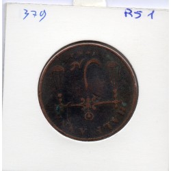 Inde Britannique 1/2 anna 1834 TB, KM 512 pièce de monnaie