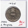 Inde 2 rupees 1982 Mumbai Sup, KM 122 pièce de monnaie
