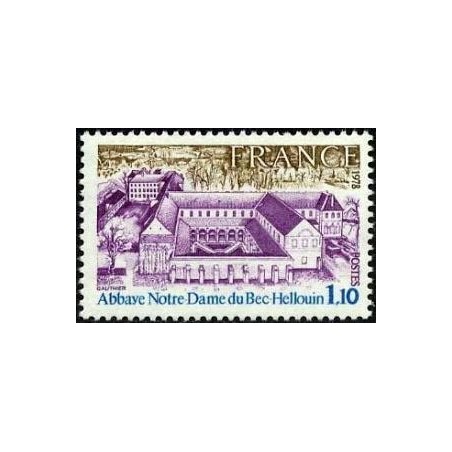 Timbre France Yvert No 1999 Abbaye Notre Dame du Bec-Hellouin