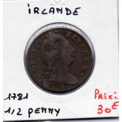 Irlande 1/2 penny 1781 TTB-, KM 140 pièce de monnaie