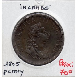 Irlande 1 penny 1805 TTB+, KM 148 pièce de monnaie