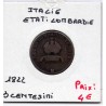 Italie Lombardie Venetie 3 centessim 1822 M B+, KM C2.2 pièce de monnaie