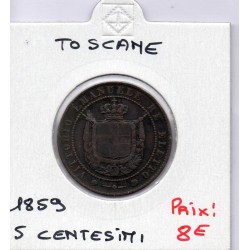 Italie Toscane 5 centesimi 1859 TB, KM 6 pièce de monnaie