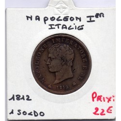 Italie Napoléon 1 soldo 1812 M Milan TTB-, KM C3 pièce de monnaie
