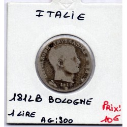 Italie Napoléon 1 Lire 1812 B Bologne TB-,  KM C8 pièce de monnaie