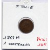 Italie 1 centesimo 1867 M Milan TTB+,  KM 1 pièce de monnaie