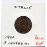 Italie 2 centesimi 1861 M Milan Sup-,  KM 2 pièce de monnaie