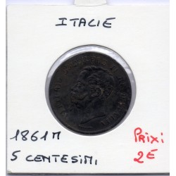 Italie 5 centesimi 1861 M Milan TTB,  KM 3 pièce de monnaie