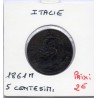 Italie 5 centesimi 1861 M Milan TTB,  KM 3 pièce de monnaie