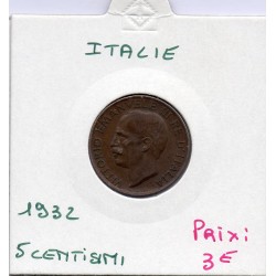 Italie 5 centesimi 1932 R Rome Sup-,  KM 59 pièce de monnaie