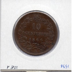 Italie 10 centesimi 1866 N Naples TTB+,  KM 11 pièce de monnaie