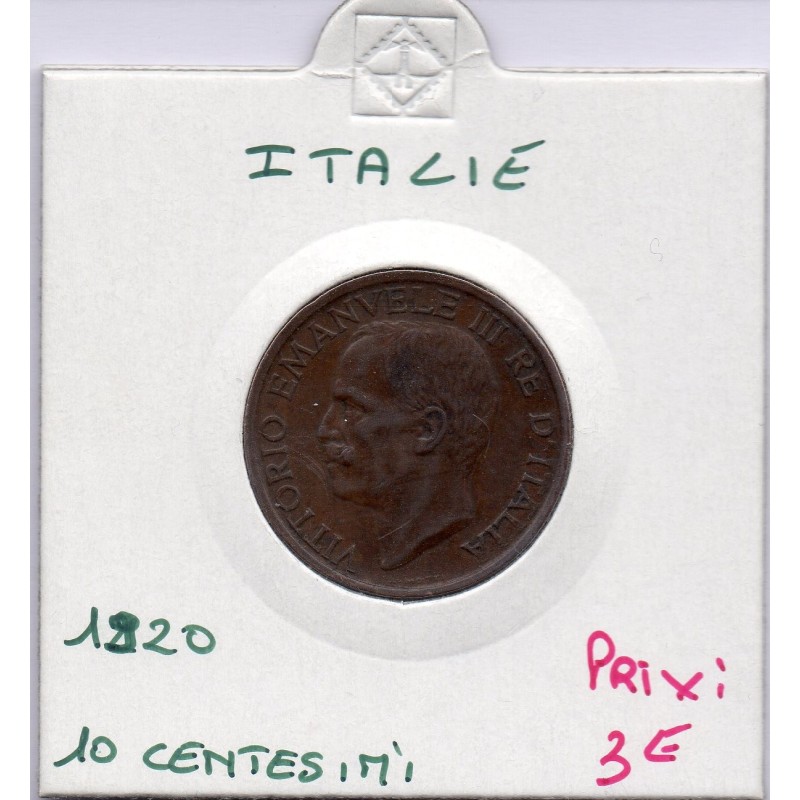 Italie 10 centesimi 1920 R Rome TTB,  KM 60 pièce de monnaie