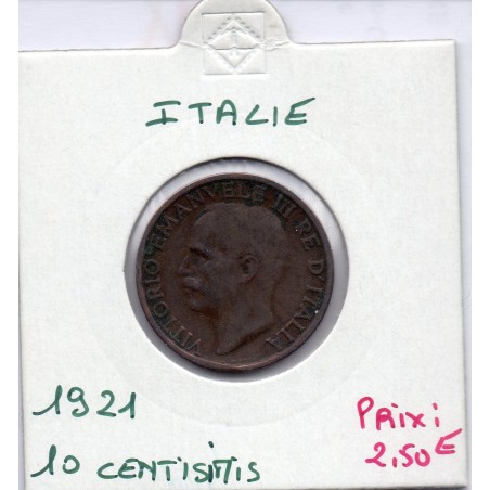 Italie 10 centesimi 1921 R Rome TTB-,  KM 60 pièce de monnaie