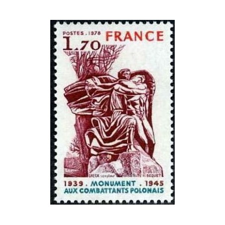 Timbre France Yvert No 2021 Monuments aux combattants Polonais