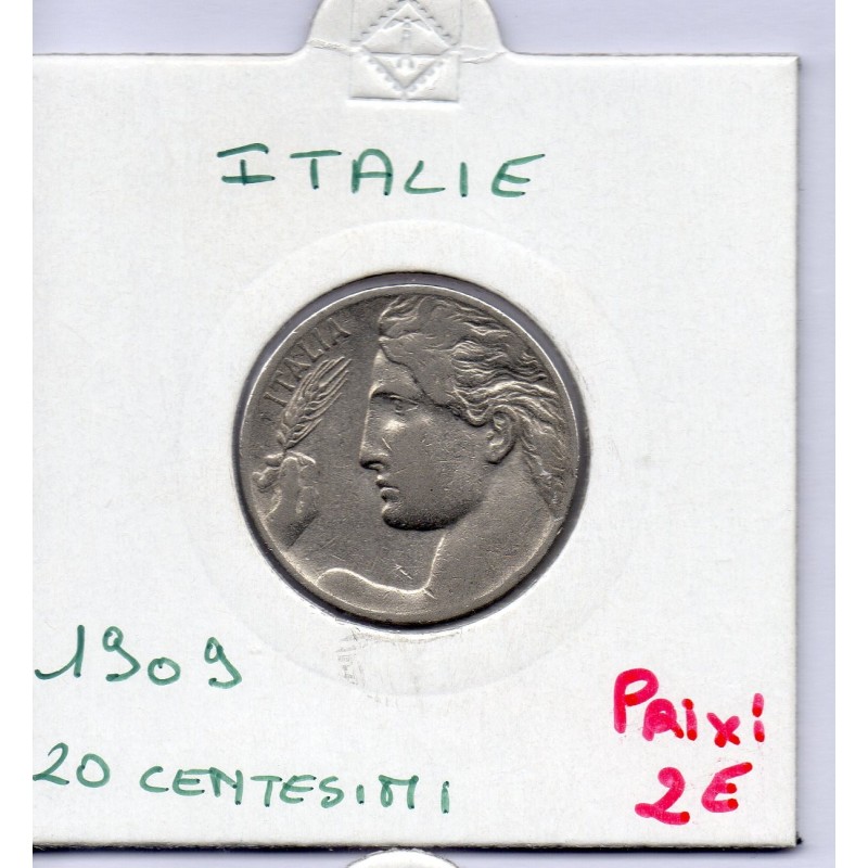 Italie 20 centesimi 1909 R TTB,  KM 44 pièce de monnaie