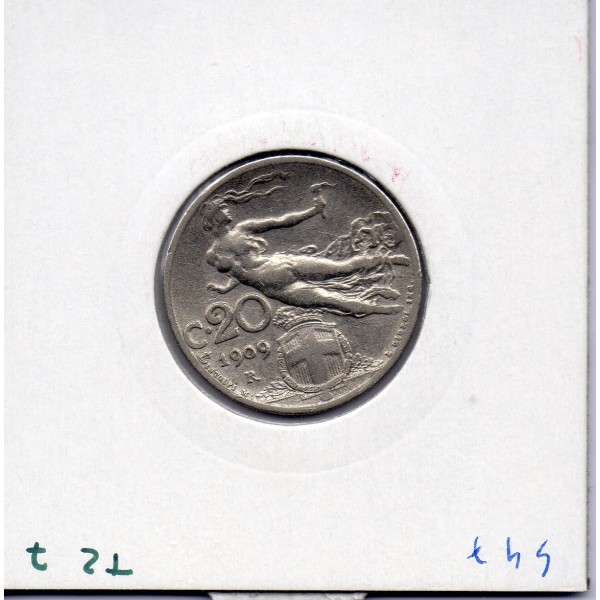 Italie 20 centesimi 1909 R TTB,  KM 44 pièce de monnaie