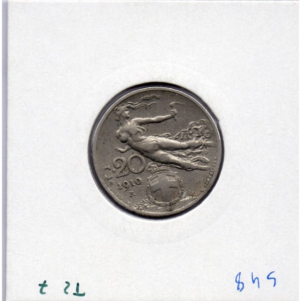 Italie 20 centesimi 1910 R TTB,  KM 44 pièce de monnaie