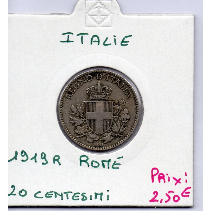 Italie 20 centesimi 1919 R TTB,  KM 44 pièce de monnaie