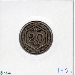 Italie 20 centesimi 1919 R TTB,  KM 44 pièce de monnaie