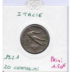 Italie 20 centesimi 1921 R TTB,  KM 44 pièce de monnaie