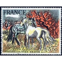 Timbre France Yvert No 2026 Yves Brayer "Chevaux de Camargue"