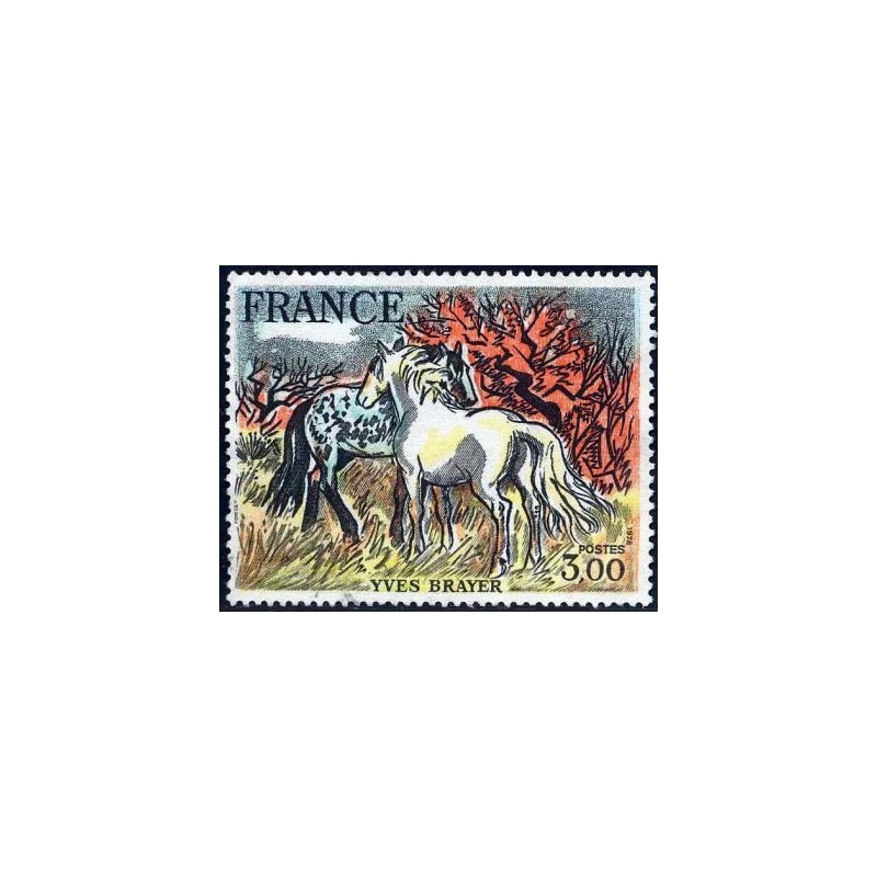 Timbre France Yvert No 2026 Yves Brayer "Chevaux de Camargue"