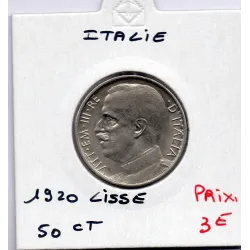 Italie 50 centesimi 1920 Lisse Sup,  KM 61.1 pièce de monnaie