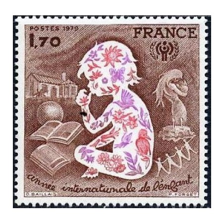 Timbre France Yvert No 2028 Année internationale de l'enfant