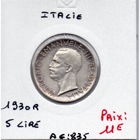 Italie 5 Lire 1930 TTB,  KM 67 pièce de monnaie