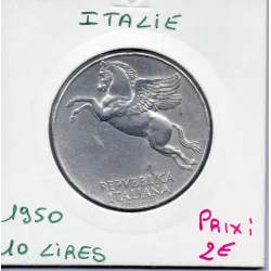 Italie 10 Lire 1950 Sup,  KM 90 pièce de monnaie