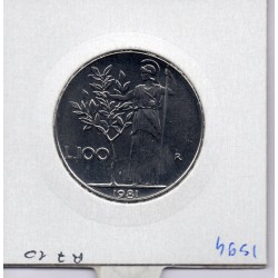 Italie 100 Lire 1981 FDC,  KM 96.1 pièce de monnaie