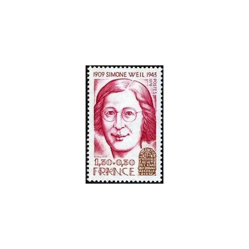 Timbre France Yvert No 2032A Simone Weil