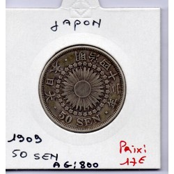 Japon 50 Sen Meiji an 42 1909 TTB, KM Y31 pièce de monnaie