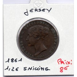 Jersey 1/26 Shilling 1861 TTB-, KM 2 pièce de monnaie